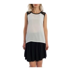 Generation Love Christie silk sleeveless top with lace white black XS